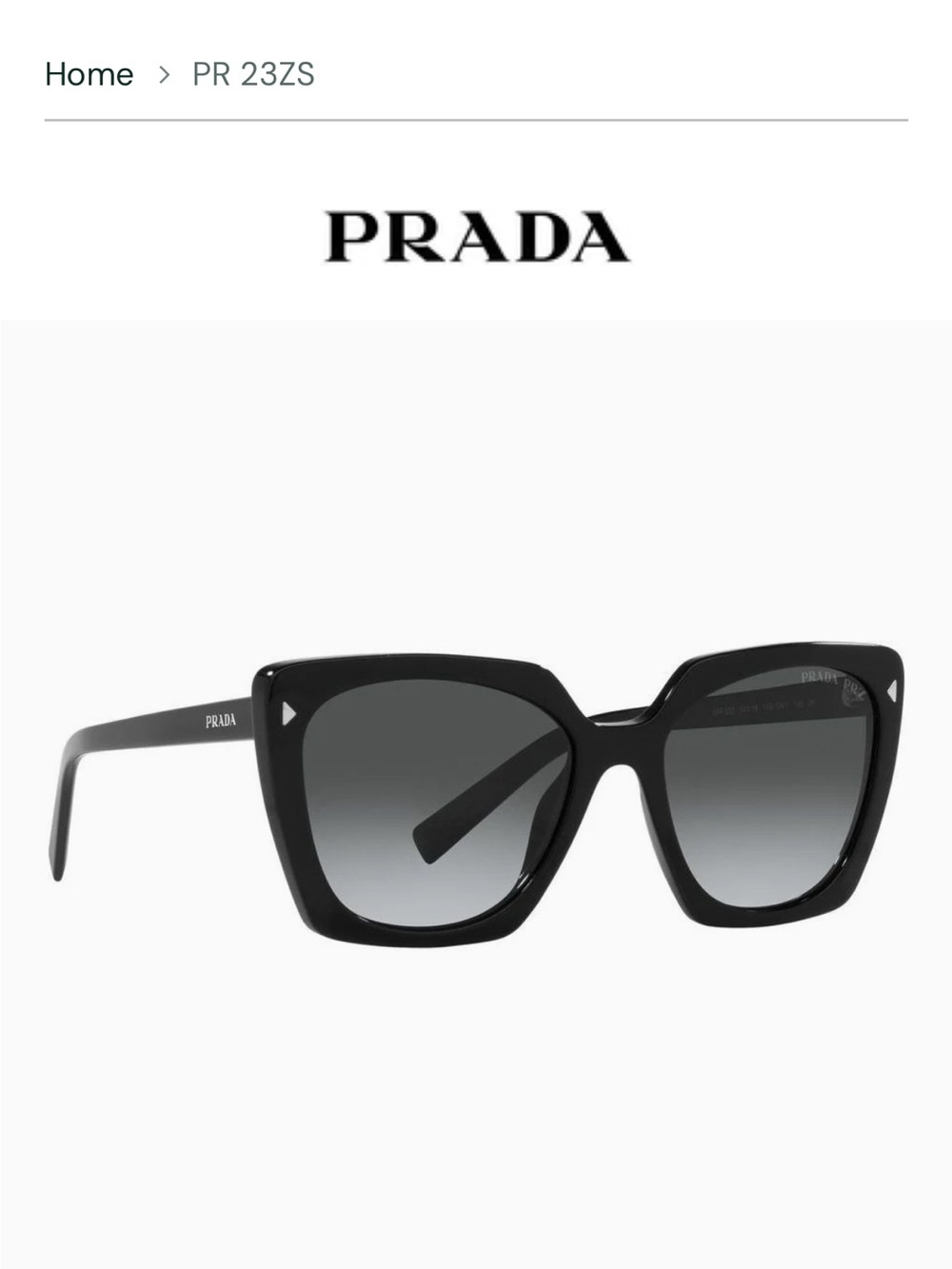 PRADA Women's Black Frame Sunglasses with Gray Gradient Lenses NWT - Picture 11 of 11